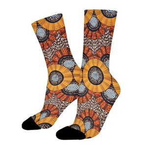 African Patterns Women Printed Crew Socks Funny Funky Socks Soft Polyester Novelty Gifts for Artists Men - 1 of 1