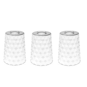 DORESshop 3pk Honeycomb Textured Glass Lamp Shades – Cone Shape – 5" x 6.25" – Clear Replacement Shades for Pendant or Vanity Fixture - 1 of 4