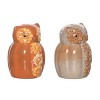 Transpac Harvest Owl with Flowers Dolomite Salt and Pepper Shakers Collectables Brown 3.25 in. Set of 2 - 2 of 4