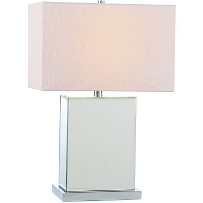 Dana 23" Silver and White Rectangular Table Lamp Set