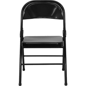 Riverstone Furniture Collection Metal Folding Chair Black