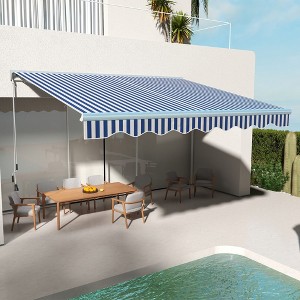 Sapphtopaz 13' x 10' Retractable Awning Patio Awnings Sunshade Shelter UV-Resistant with Motor Retraction Manual Crank Handle - 1 of 4