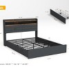 1Pc  Storage Bed Frame, Upholstered MDF Platform with LED Headboard & Charging Ports, No Box Spring Needed - Baofuwish - 4 of 4
