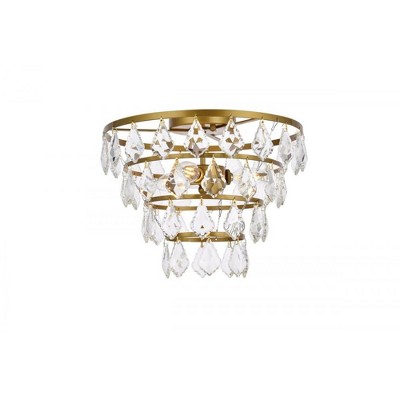 Elegant Lighting Ella 14 inch flush mount in brass