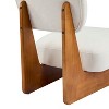 Vynxaria [Set of 2] Modern Beige Lounge Chair with Polyester Upholstery, Sturdy Wood Base With Natural Finish - 4 of 4