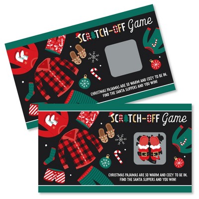 Big Dot Of Happiness Christmas Pajamas - Holiday Plaid Pj Party Game  Scratch Off Cards - 22 Count : Target