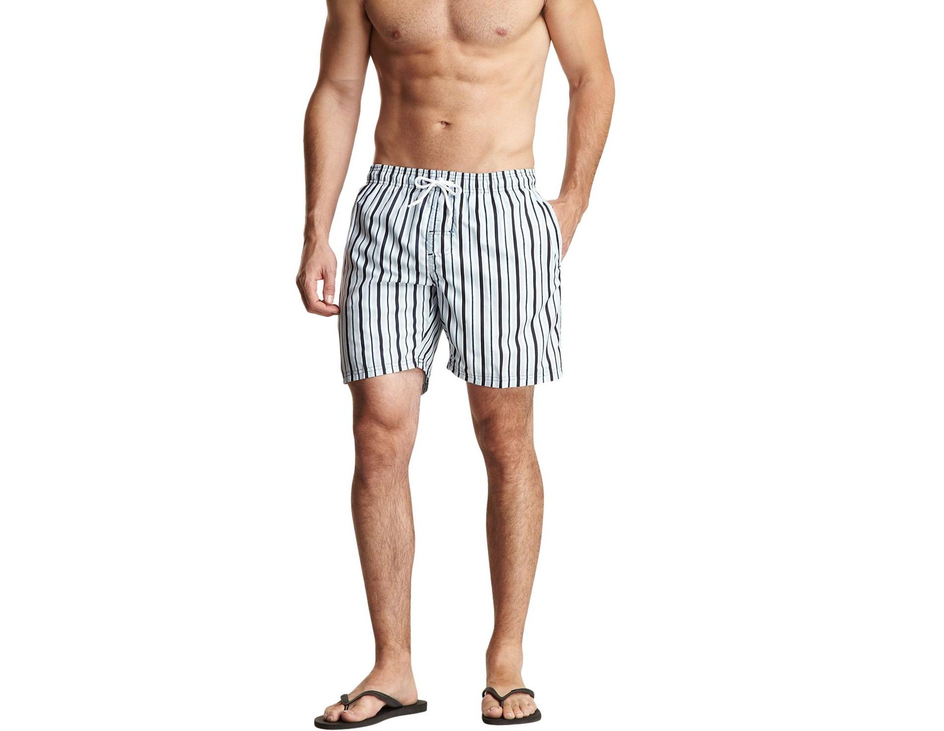 Bottoms Out Men's European Slim Cut Swim Board Shorts with Pockets and Mesh Lining
