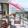 CAVINAS 9 FT Stormproof Patio Umbrella (Base Included), Heavy Duty Outdoor Umbrellas, All Day Shade Outdoor Table Umbrella for Patio, Garden, Red - 3 of 4
