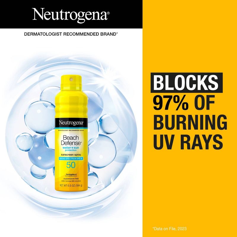 Neutrogena Beach Defense Sunscreen Spray, SPF 50, 6.5oz, 4 of 14
