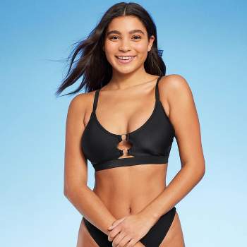 Women's Contrast Binding One Shoulder Bralette Bikini Top - Shade & Shore™  : Target