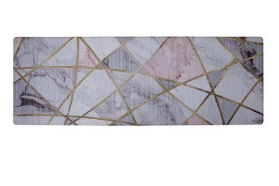 J&V TEXTILES 20" x 55" Oversized Cushioned Anti-Fatigue Kitchen Runner Mat (Gold Marble)