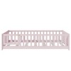 YOOCOZZ Queen Size Rubber Wood Floor Bed with Fence,Door and Safety Guardrails - 4 of 4