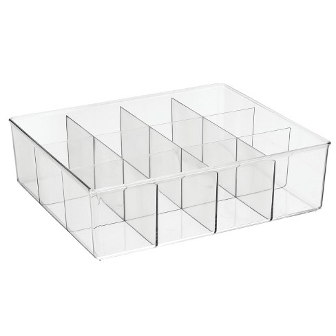 Mdesign Plastic Divided Closet, Drawer Storage Bin, 12 Sections - Clear ...