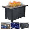 44 Inch Propane Fire Pit Table, 50000BTU Rectangle Fire Table with Cover & Rain Cover, Sturdy Steel and Iron Fence Surface, CSA Safety Certified - 2 of 4