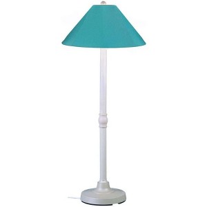Patio Living Concepts San Juan Floor Lamp 38101 with 2 white body and canvas Aruba Sunbrella shade fabric - 1 of 2