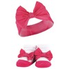 Hudson Baby Infant Girl Headband and Socks Giftset, Pink Black, One Size - 3 of 4