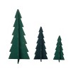 Transpac Wood 8 in. Green Christmas Dimensional Tree Set of 3 - 2 of 4