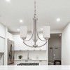 Sunset Lighting Dalton 3-Light Chandelier, Opal Etched Glass, Bright Satin Nickel Finish - 4 of 4