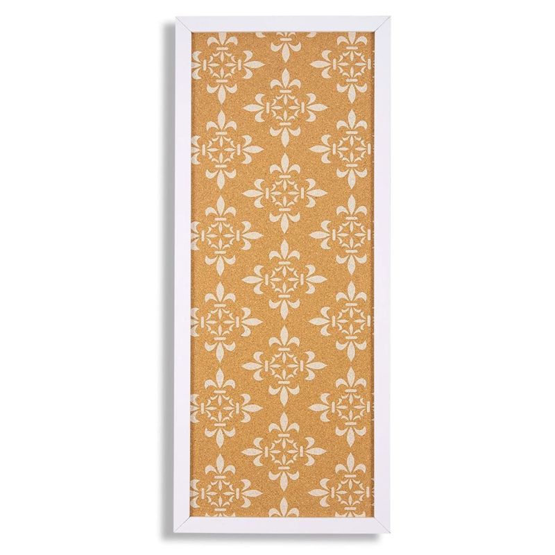 Juvale Decorative Cork Boards for Walls, Framed Tack Bulletin Board with White Border and Floral Print for Bedroom Wall Decor, Dorm Room, 10 x 24 in, 1 of 9