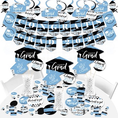 Big Dot of Happiness 2025 Light Blue Graduation Party Supplies - 387 Piece Decoration Kit - Fundle Bundle
