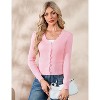 Women's Long Sleeve V-Neck Button Down Cardigan Knit Shrugs Sweater - 3 of 4