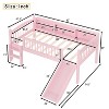 KTMBDW Low Loft Bed Twin/Twin XL Size with Storage Shelves and LED Lights, Wood Kids Loft Bed with 14" H Safety Guardrail,Inclined Ladder - 4 of 4