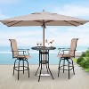 VINGLI 32" Outdoor Bar Table, Patio Bar Height Table with Umbrella Hole, Round High Top Table Cast Aluminum Tall Outdoor Table Bistro Table - 2 of 4