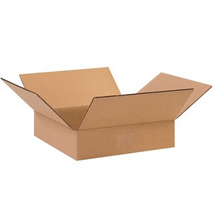 Box Partners Flat Corrugated Boxes 10" x 10" x 2" Kraft 25/Bundle 10102 - 1 of 1