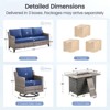 Buenhomino 4/6/7 PCS Patio Furniture Set with Fire Pit Table, Weather-Resistant Wicker Patio Fire Pit Set with Sofa Couch, Swivel Patio Chair Set - 3 of 4