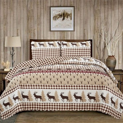 Market & Place Cedar Creek Lodge Plaid Reversible Quilt Set