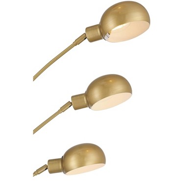 Possini Euro Design Infini Mid Century Modern 78" Tall Standing Floor Lamp Large Arc 5-Light Adjustable Gold Marble Brushed Brass Finish Living Room