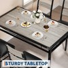 Dining Table with Upholstered Chairs & Corner Protector, Bistro Table and Chairs for Kitchen, Apartment - 3 of 4