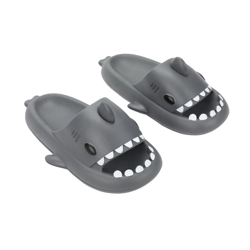 Shark-Themed Men's Gray Single Molded Slide Sandals, 1 of 7