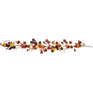 Northlight Berries and Eucalyptus Leaves Artificial Fall Harvest Garland - 5' x 8" - 1 of 4