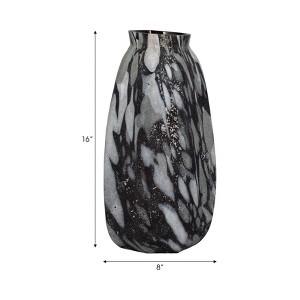 Contemporary Glass Vase with Abstract Pattern - Stylish Flower Vase Accent for Home, Bedroom, or Office Decor - Decorative House Decor - Gray - 1 of 4