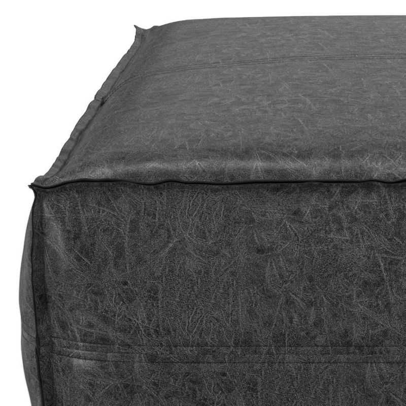 Wendal Extra Large Coffee Table Pouf Distressed Black - WyndenHall, 5 of 7