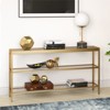 55 Inches Brass Metal/Glass Console Table - Henn&Hart - 2 of 4