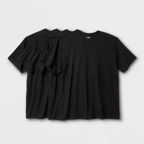 Big & Tall Sleeve 4pk V-neck T-shirt - & Co™ Black 4xl : Target