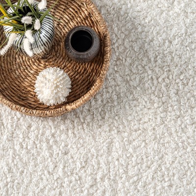 Soft Shaggy 5' x 8' White Synthetic Sheepskin Washable Rug