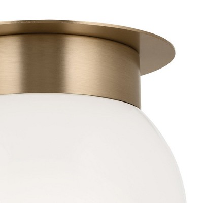 Champagne Bronze Globe LED Flush Mount with Opal Glass