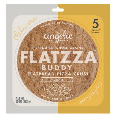 Angelic Bakehouse 7 Sprouted Whole Grain Flatzza Buddy Pizza Thin Crusts – 5ct