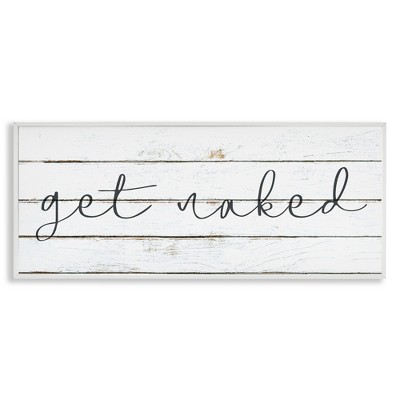 Stupell Industries Get Naked Minimal Planks, 30" x 13"