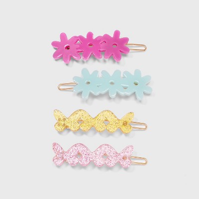 Girls' 4pk Flower and Butterfly Hair Clips - Cat & Jack™