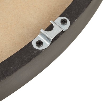 Mason 23.6" Natural Wood and Black Metal Wall Clock