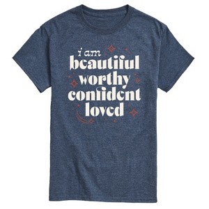 Men's - Instant Message - Beautiful Worthy Confident Loved Short Sleeve Graphic T-Shirt - 1 of 4