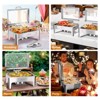ROVSUN 9QT Roll Top Chafing Dishes for Buffet with Glass Lid & Serving Tong for Parties Weddings Catering Events - 3 of 4