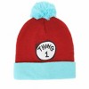 HalloweenCostumes.com    Dr. Seuss Thing 1 Pom Beanie, Blue/Red - 2 of 3