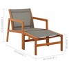 vidaXL Patio Chair with Footrest Gray Solid Wood Eucalyptus and Textilene - 4 of 4
