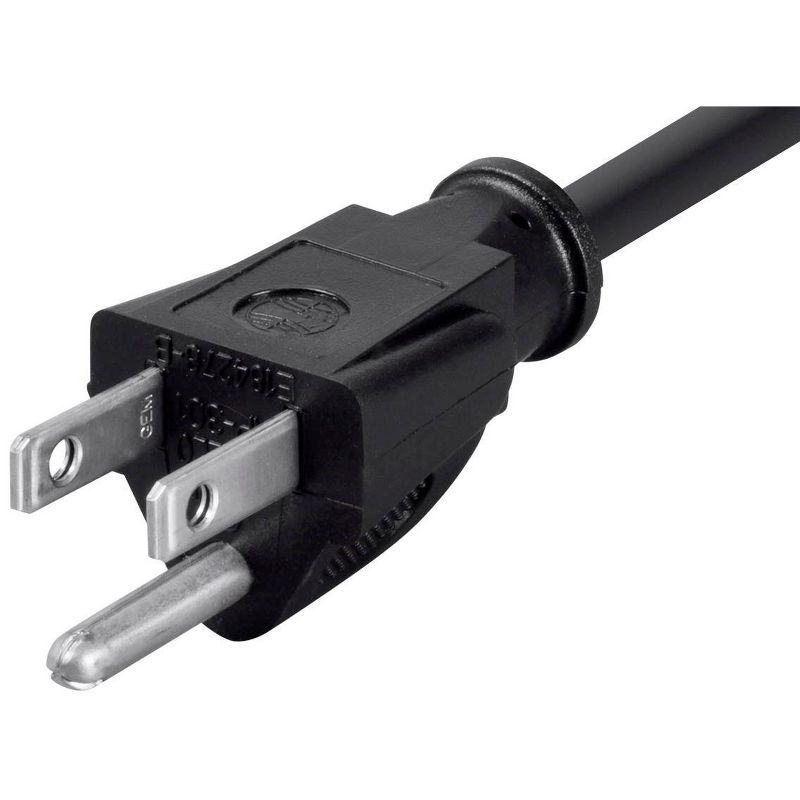 Monoprice Power Extension Cord Cable - 20 Feet - Black | NEMA 5-15P to NEMA 5-15R, 16AWG, 13A/1625W, 3-Prong, 3 of 7