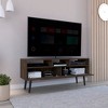 Chic Crate-Bull TV Stand – 52in TV Storage | 3 Open Shelves, 2 Flex Drawers | Dark Walnut - 2 of 4